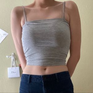 NWOT H&M Basic Heather Gray Crop Tank Top